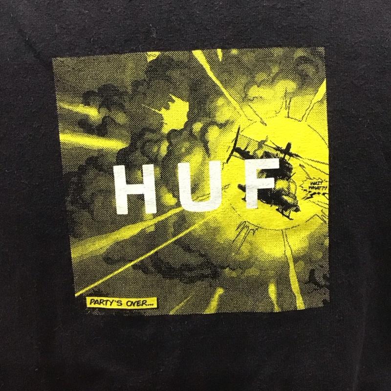 ハフ HUF Tシャツ 半袖 半袖カットソー プリントTシャツ クルーネックカットソー M ロゴ、文字 黒 / ブラック /  メンズ USED 古着 中古 10116572
