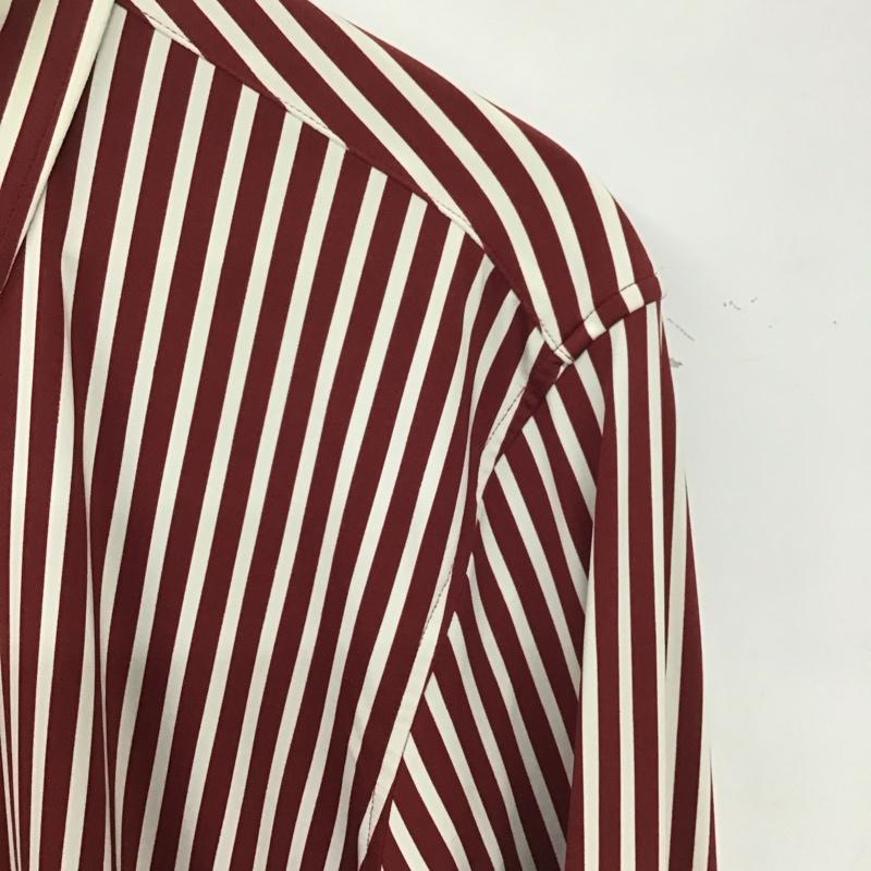 ザラ ZARA シャツ、ブラウス 長袖 長袖シャツ ストライプシャツ カラーシャツ M ストライプ 白 / ホワイト / X えんじ / ワインレッド /  メンズ USED 古着 中古 10137069