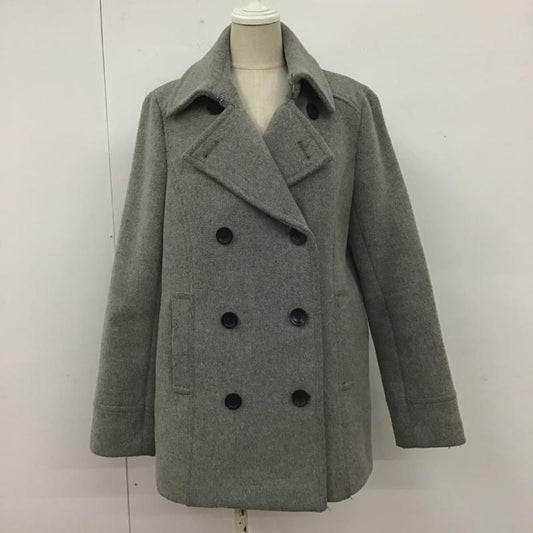 ナチュラルビューティーベーシック NATURAL BEAUTY BASIC コート ピーコート L 無地 灰 / グレー /  レディース USED 古着 中古 10105716