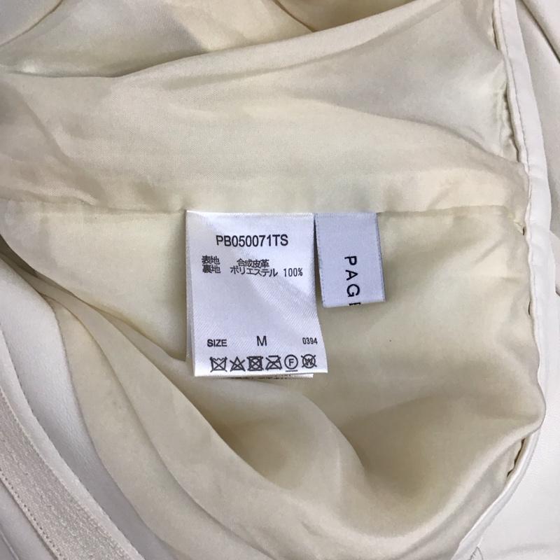 ページボーイ PAGEBOY パンツ スラックス フェイクレザーパンツ スリムパンツ ストレッチパンツ M 無地 白 / ホワイト /  レディース USED 古着 中古 10124130