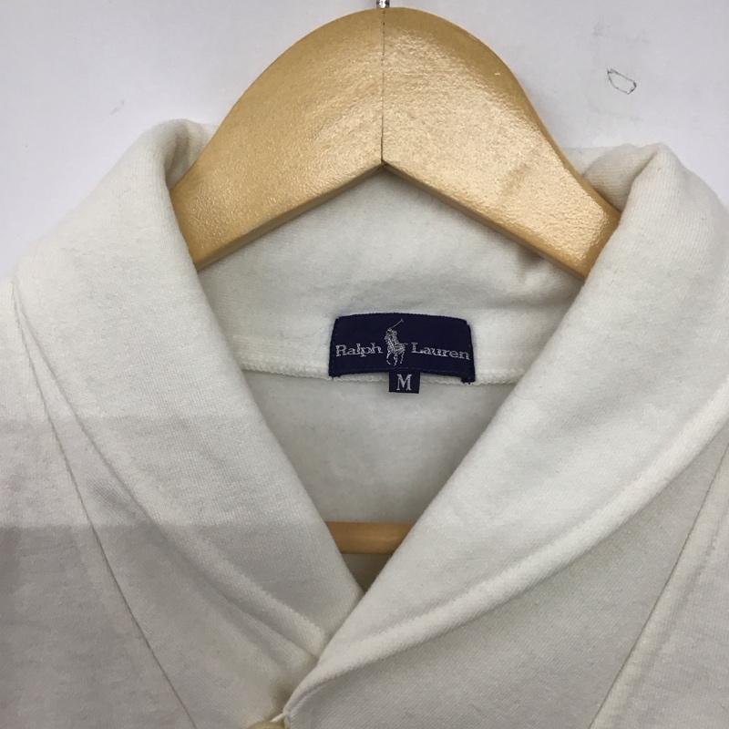 ラルフローレン RALPHLAUREN トレーナー 長袖 長袖トレーナー スウェット カラーネック プルオーバー M ロゴ、文字 白 / ホワイト /  メンズ USED 古着 中古 10144861
