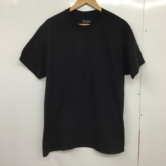 チャンピオン Champion Tシャツ 半袖 半袖カットソー プリントTシャツ クルーネックカットソー L 無地 黒 / ブラック /  メンズ USED 古着 中古 10150730