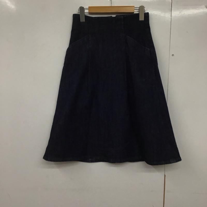 マウジー MOUSSY スカート ひざ丈スカート 0107ac12-5990 ハイウエストデニムスカート 2 無地 インディゴ / インディゴ /  レディース USED 古着 中古 10143496