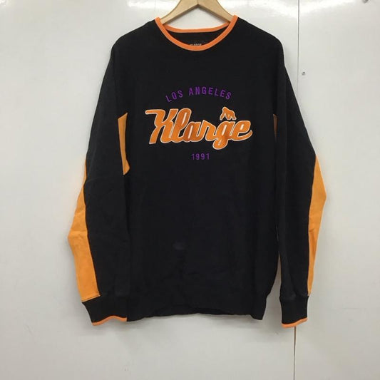 エクストララージ XLARGE トレーナー 長袖 長袖トレーナー スウェット クルーネック プルオーバー L ロゴ、文字 黒 / ブラック /  メンズ USED 古着 中古 10141514