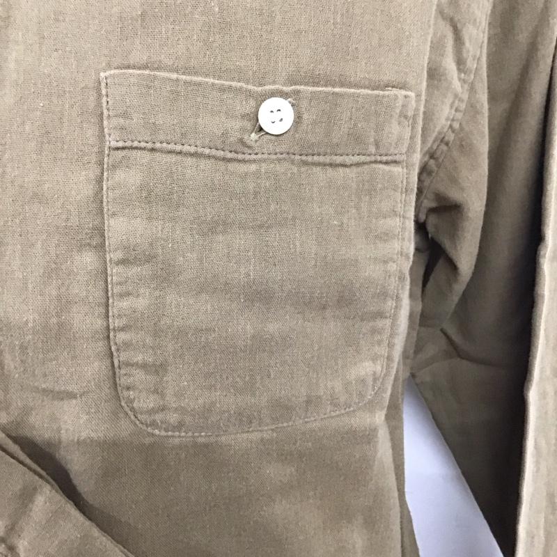 メイプル melple シャツ、ブラウス 長袖 長袖シャツ カラーシャツ ポケットシャツ 長袖カットソー L 無地 ベージュ / ベージュ /  メンズ USED 古着 中古 10120317