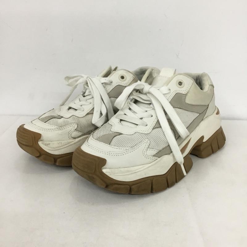 ザラ ZARA スニーカー スニーカー 7418 001 001 チャンキースニーカー EU38 無地 白 / ホワイト / X グレージュ / グレージュ /  レディース USED 古着 中古 10144319