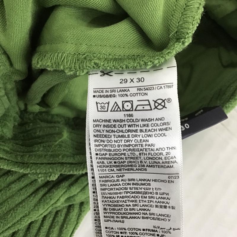 ギャップ GAP パンツ デニム、ジーンズ コーデュロイワイドパンツ seanwotherspoon コラボ カジュアルパンツ 総柄 29インチ ロゴ、文字 緑 / グリーン /  メンズ USED 古着 中古 10105833