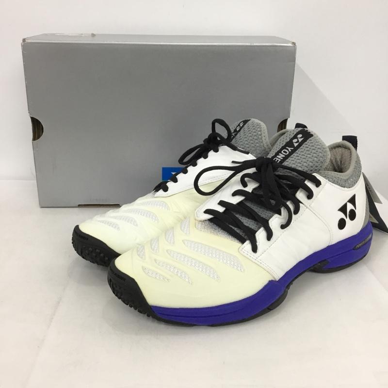 ヨネックス YONEX スニーカー スニーカー SHTF3MGC パワークッションフュージョンレブ3メンGC テニスシューズ 箱有 26cm 26.0cm ロゴ、文字 白 / ホワイト / X 黒 / ブラック / X 青 / ブルー /  メンズ USED 古着 中古 10149916