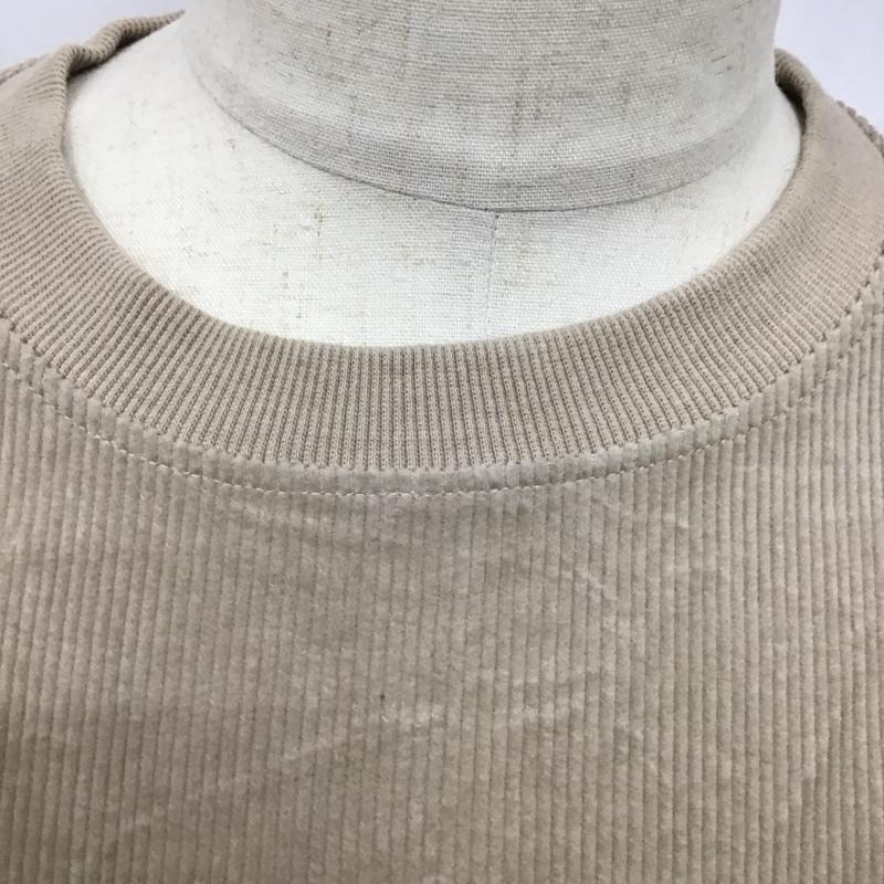 トミー ジーンズ TOMMY JEANS カットソー 長袖 長袖カットソー クルーネックカットソー ロングスリーブカットソー コーデュロイ M ロゴ、文字 ベージュ / ベージュ /  メンズ USED 古着 中古 10124326