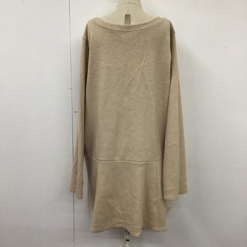 カスタネ Kastane ワンピース ミニスカート KA22SC511 ペプラム 長袖 2 無地 ベージュ / ベージュ /  レディース USED 古着 中古 10120393