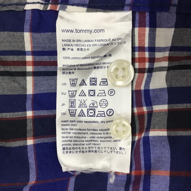 トミーヒルフィガー TOMMY HILFIGER シャツ、ブラウス 長袖 コットン ボタンダウン M チェック 青 / ブルー /  メンズ USED 古着 中古 10116098