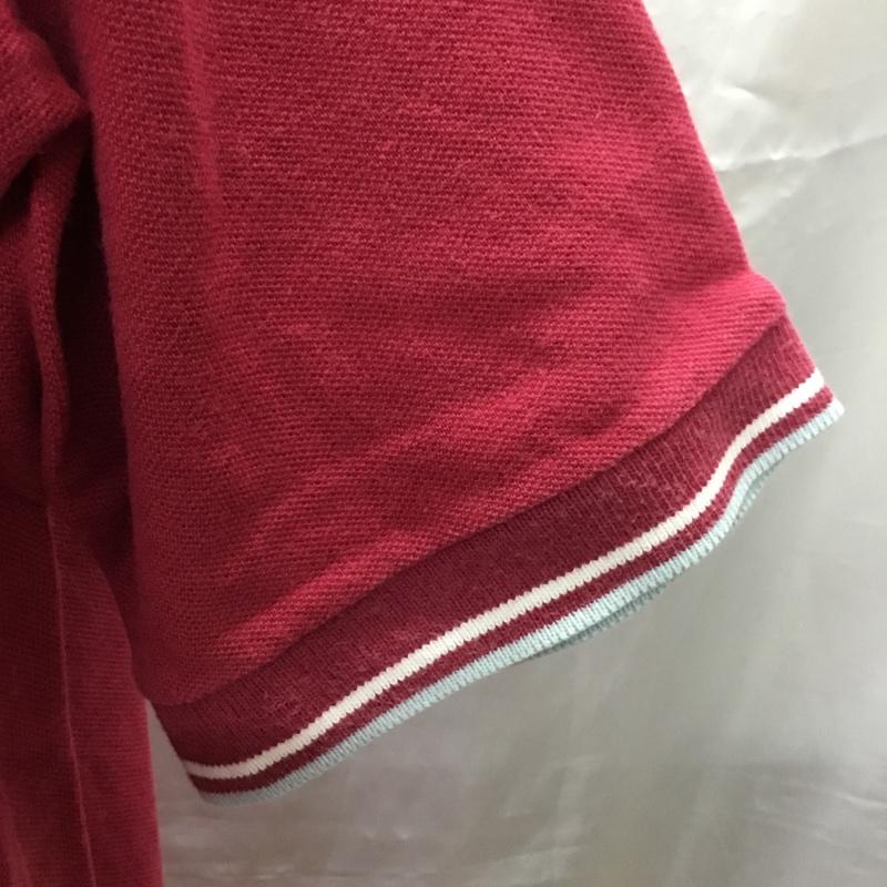 フレッドペリー FRED PERRY ポロシャツ 半袖 半袖ポロシャツ カラーシャツ 半袖カットソー 42 ロゴ、文字 えんじ / ワインレッド /  メンズ USED 古着 中古 10114132