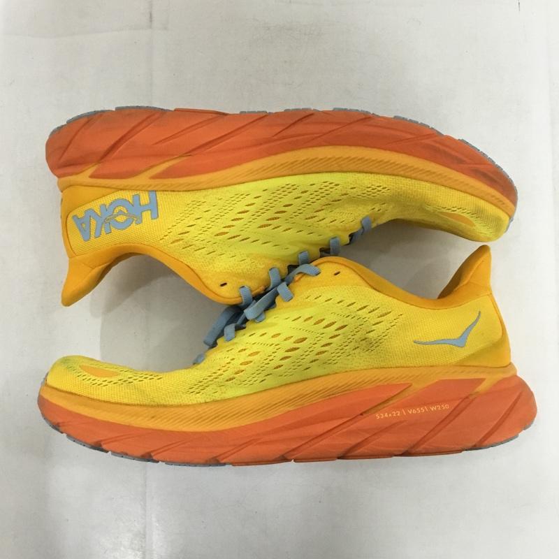 ホカオネオネ HOKA ONEONE スニーカー スニーカー 1119393 CLIFTON 8 27.5cm 27.5cm ロゴ、文字 黄 / イエロー / X 橙 / オレンジ /  メンズ USED 古着 中古 10151179