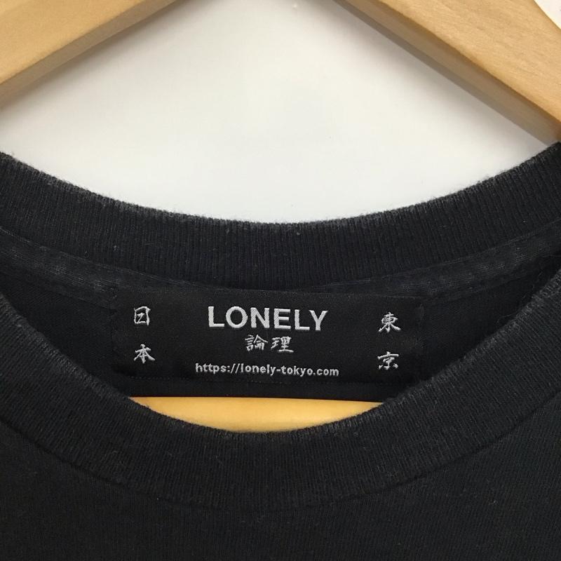 ロンリー LONELY論理 Tシャツ 半袖 半袖カットソー プリントTシャツ クルーネックカットソー プリント 黒 / ブラック /  メンズ USED 古着 中古 10135494