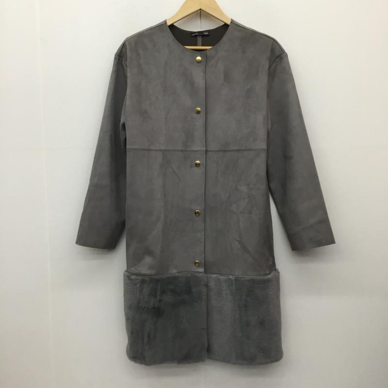 ザラ ZARA コート 毛皮、ファー S 無地 灰 / グレー /  レディース USED 古着 中古 10140880