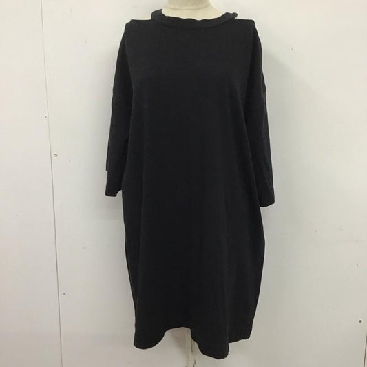 スライ SLY カットソー 半袖 030ESA80-5590 NECK W OPEN OVERSIZE TSH FREE 無地 黒 / ブラック /  レディース USED 古着 中古 10109699