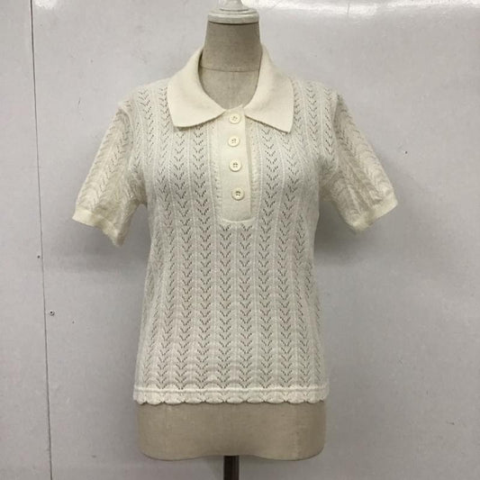 ザラ ZARA ニット、セーター 半袖 7901 829 450 ポロニット 透かし編み S 無地 白 / ホワイト /  レディース USED 古着 中古 10113480