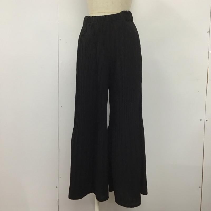 マウジー MOUSSY ボトムス ボトムス 010EA230-6330 プリーツ ワイドパンツ イージーパンツ 1 無地 黒 / ブラック /  レディース USED 古着 中古 10107504