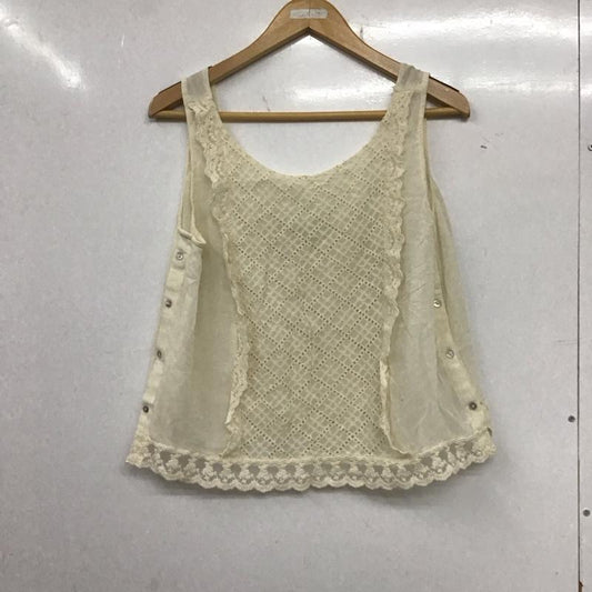 ザラ ZARA タンクトップ タンクトップ 6189 021 712 ノースリーブ L レース柄 アイボリー / アイボリー /  レディース USED 古着 中古 10133729