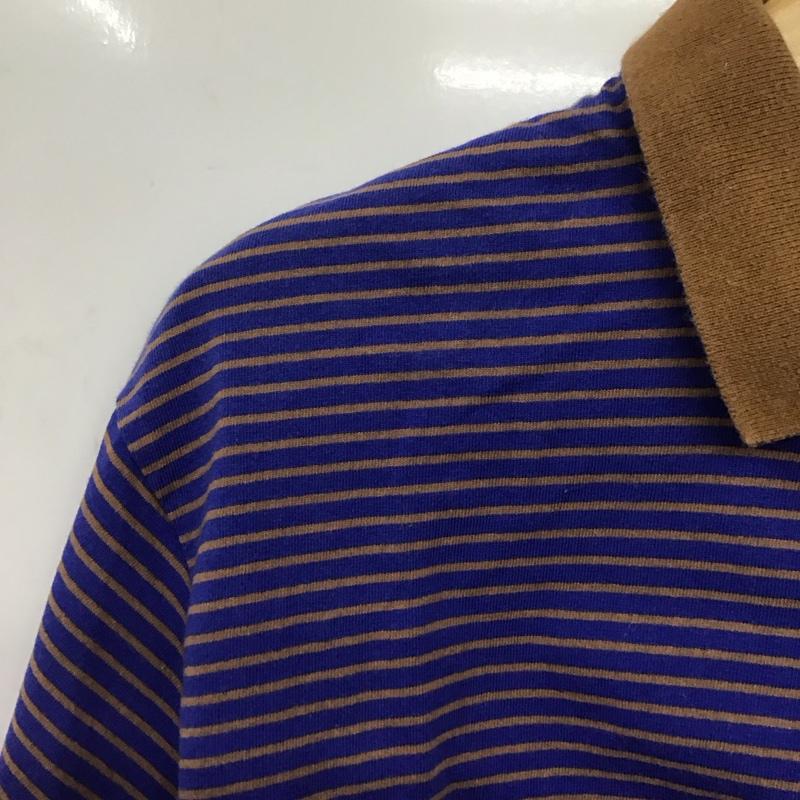 ポリ POLY ポロシャツ 半袖 半袖ポロシャツ 半袖カットソー カラーシャツ ボーダー柄 青 / ブルー / X 茶 / ブラウン /  メンズ USED 古着 中古 10148247