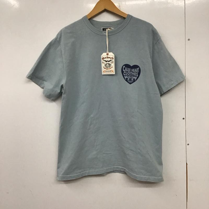 キャリー CALEE Tシャツ 半袖 半袖カットソー 無地Tシャツ クルーネックカットソー L ロゴ、文字 水色 / ライトブルー /  メンズ USED 古着 中古 10135940