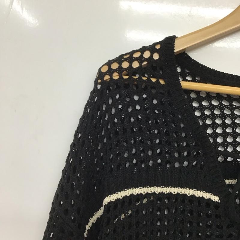 ローリーズファーム LOWRYS FARM カットソー 半袖 サマーセーター FREE 無地 黒 / ブラック /  レディース USED 古着 中古 10144543