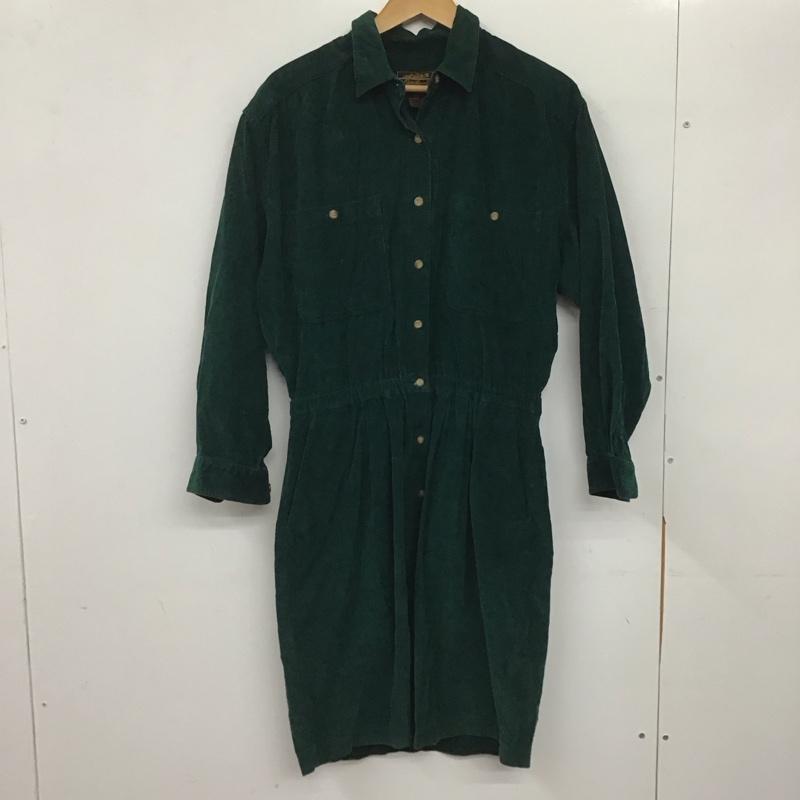 エディーバウアー Eddie Bauer ワンピース ひざ丈スカート M 無地 緑 / グリーン /  レディース USED 古着 中古 10145014