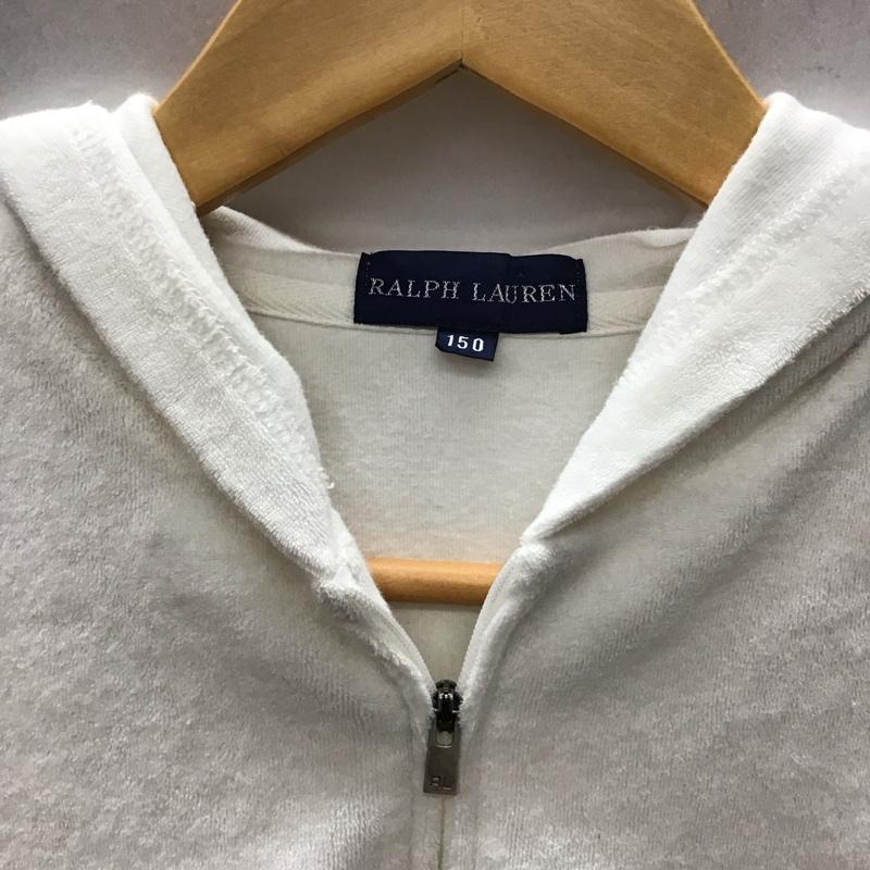 ラルフローレン RALPHLAUREN パーカー 半袖 3193-4147 150cm キッズ パイル地 フルジップ 150cm ワンポイント 白 / ホワイト /  ガールズ USED 古着 中古 10116914