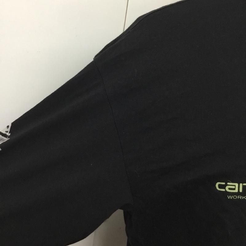 カーハート Carhartt カットソー 長袖 長袖カットソー クルーネックカットソー ロングスリーブカットソー プリントTシャツ L プリント 黒 / ブラック /  メンズ USED 古着 中古 10120843