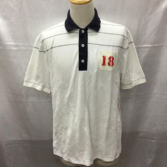 ブルックスブラザーズ BROOKS BROTHERS ポロシャツ 半袖 S ワンポイント 白 / ホワイト / X 紺 / ネイビー /  メンズ USED 古着 中古 10112867