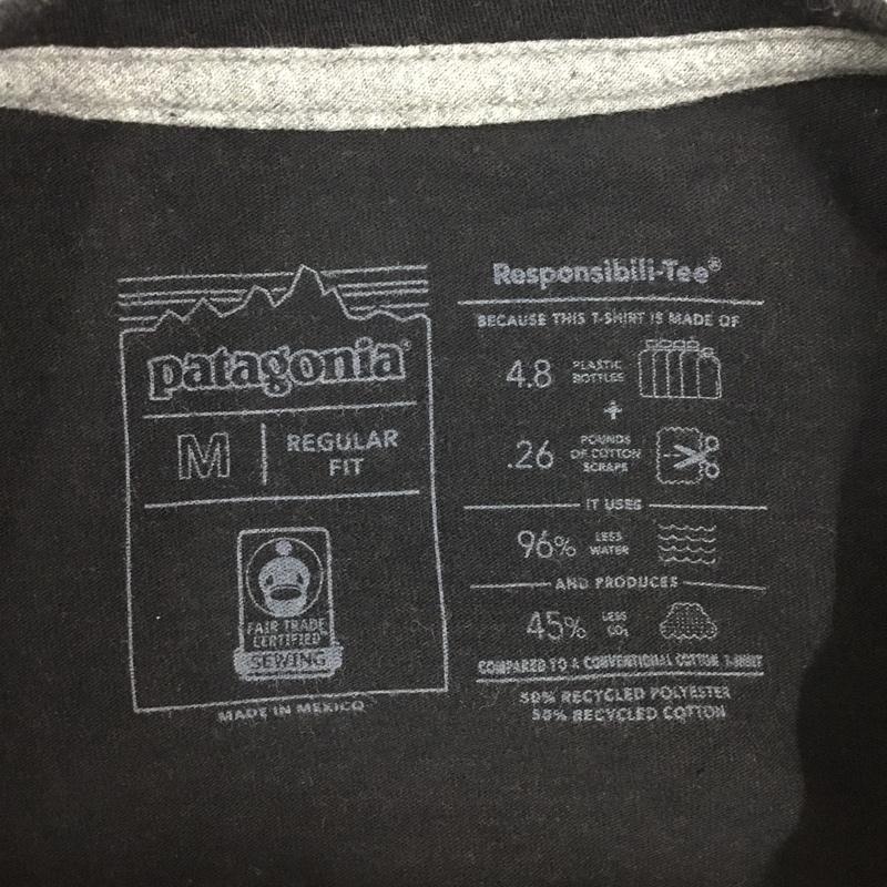 パタゴニア patagonia カットソー 長袖 38518sp21 LOGORESPONSIBILITEE 長袖カットソー プリントTシャツ M ロゴ、文字 黒 / ブラック /  メンズ USED 古着 中古 10108789