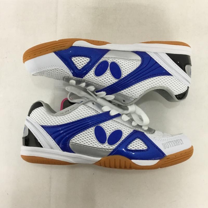 バタフライ BUTTERFLY スニーカー スニーカー NXB1301 93600 レゾライン トライネックス 卓球シューズ 22.5cm 箱有 22.5cm ロゴ、文字 白 / ホワイト / X 青 / ブルー / X 銀 / シルバー / X 黒 / ブラック /  レディース USED 古着 中古 10147924