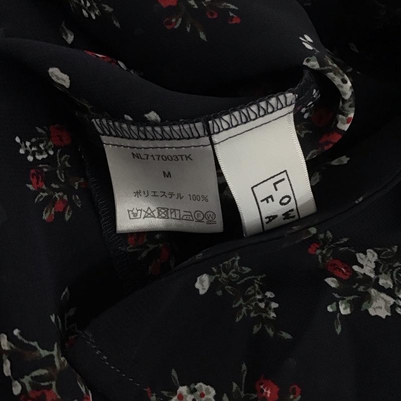 ローリーズファーム LOWRYS FARM ワンピース ロングスカート nl717003tk シフォンロングワンピース フレアスカート 前開シャツワンピース M 花柄 紺 / ネイビー /  レディース USED 古着 中古 10111518
