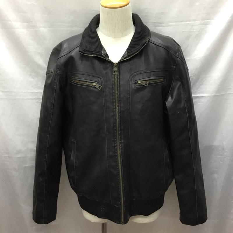 ゲス Guess ジャケット、上着 ジャンパー、ブルゾン ジップアップジャケット ジャンパー ジャケット カジュアルジャケット アウター L 無地 黒 / ブラック /  メンズ USED 古着 中古 10120293