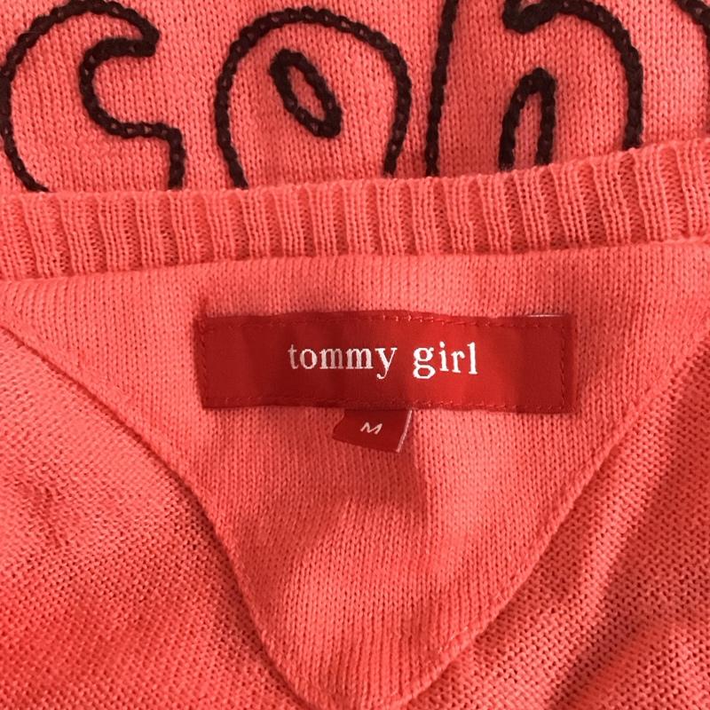トミーガール tommy girl ニット、セーター 長袖 22-4231206-820 バック刺繍 クルーネック M ロゴ、文字 桃 / ピンク /  レディース USED 古着 中古 10107554