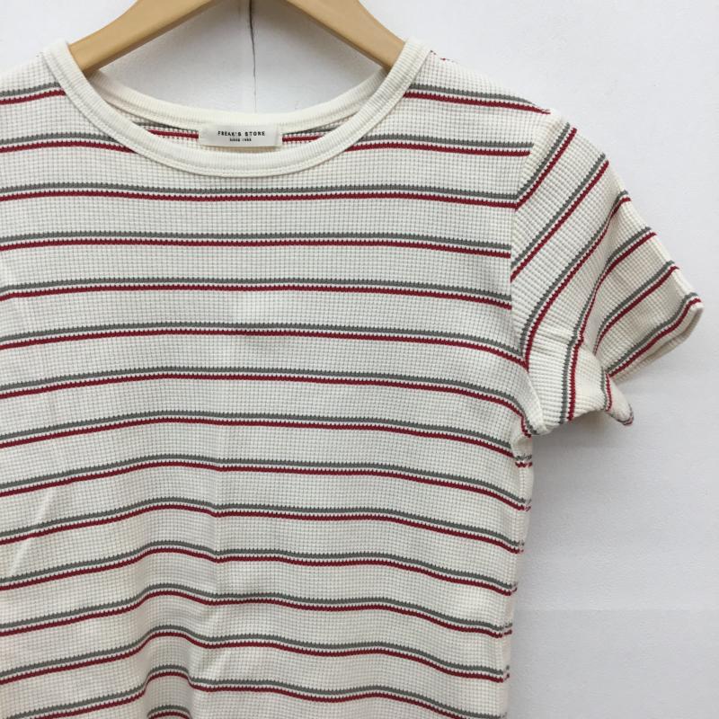 フリークスストア FREAK S STORE カットソー 半袖 FREE ボーダー柄 ベージュ / ベージュ / X 赤 / レッド / X 緑 / グリーン /  レディース USED 古着 中古 10139202