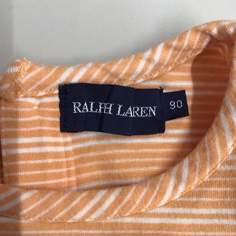 ラルフローレン RALPHLAUREN Tシャツ 半袖 90cm ベビー ボーダー 90cm ワンポイント 橙 / オレンジ / X 白 / ホワイト /  ガールズ USED 古着 中古 10116903