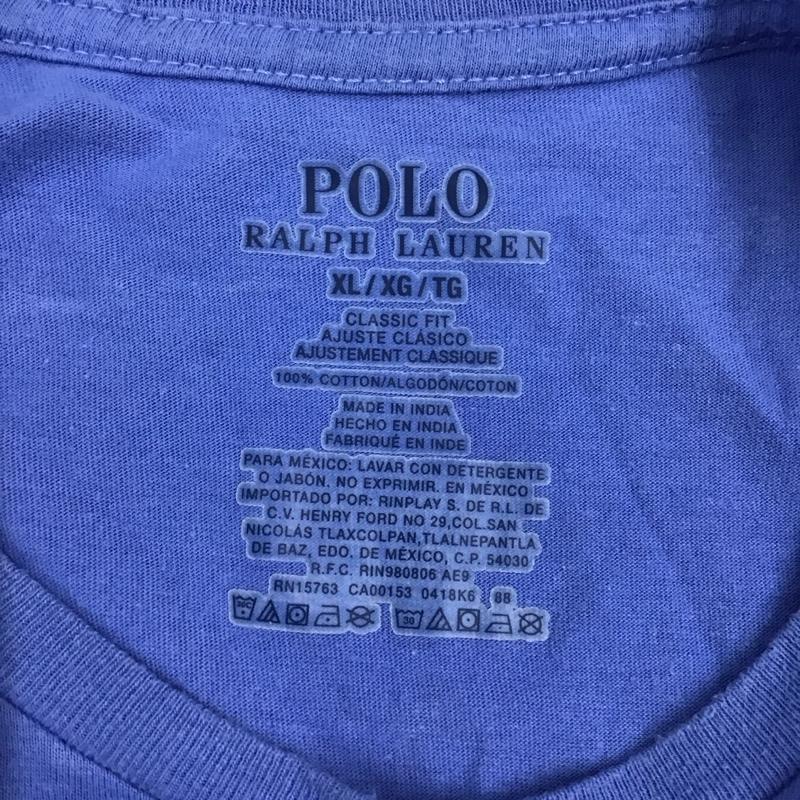 ポロラルフローレン POLO RALPH LAUREN Tシャツ 半袖 半袖カットソー プリントTシャツ クルーネックカットソー XL 無地 青 / ブルー /  レディース USED 古着 中古 10116936