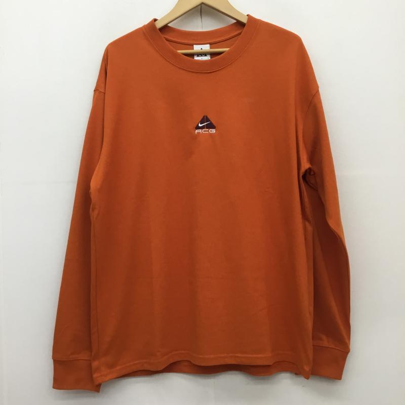 ナイキ NIKE Tシャツ 長袖 L ロゴ、文字 橙 / オレンジ /  メンズ USED 古着 中古 10110708