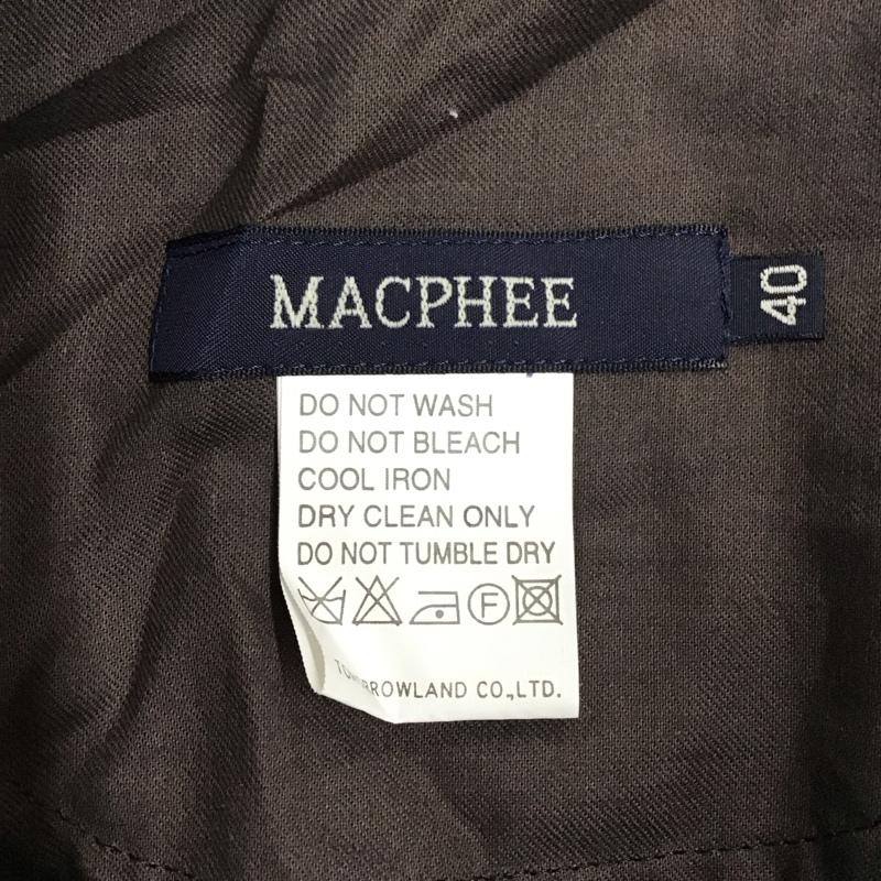 マカフィー MACPHEE パンツ スラックス 12-04-14-04747 ウール センタープレス カシミヤ混 40 無地 ダークブラウン / ダークブラウン /  レディース USED 古着 中古 10115427