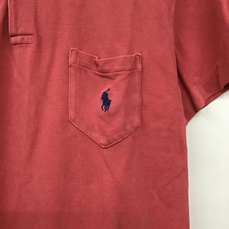 ポロバイラルフローレン Polo by RALPH LAUREN ポロシャツ 半袖 半袖ポロシャツ カラーシャツ 半袖カットソー L ロゴ、文字 桃 / ピンク /  メンズ USED 古着 中古 10145289