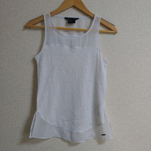 アルマーニエクスチェンジ A/X ARMANIEXCHANGE タンクトップ タンクトップ XS 無地 X ワンポイント 白 / ホワイト /  レディース USED 古着 中古 10014948