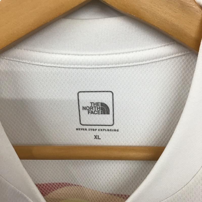 ザノースフェイス THE NORTH FACE Tシャツ 半袖 nt31991 レインボーサークルロゴTシャツ 半袖カットソー プリントTシャツ XL ロゴ、文字 白 / ホワイト /  メンズ USED 古着 中古 10129049