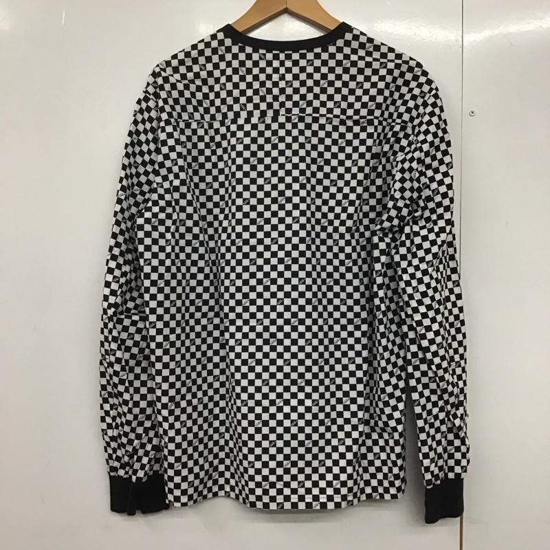 ナンバーナイン NUMBER (N)INE カットソー 長袖 長袖カットソー プリントカットソー Vネック ナンバーナイン初期 総柄 白 / ホワイト / X 黒 / ブラック /  メンズ USED 古着 中古 10141892