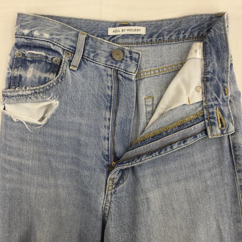 アズールバイマウジー AZUL BY MOUSSY パンツ デニム、ジーンズ 26インチ ダメージ加工 水色 / ライトブルー /  レディース USED 古着 中古 10143883