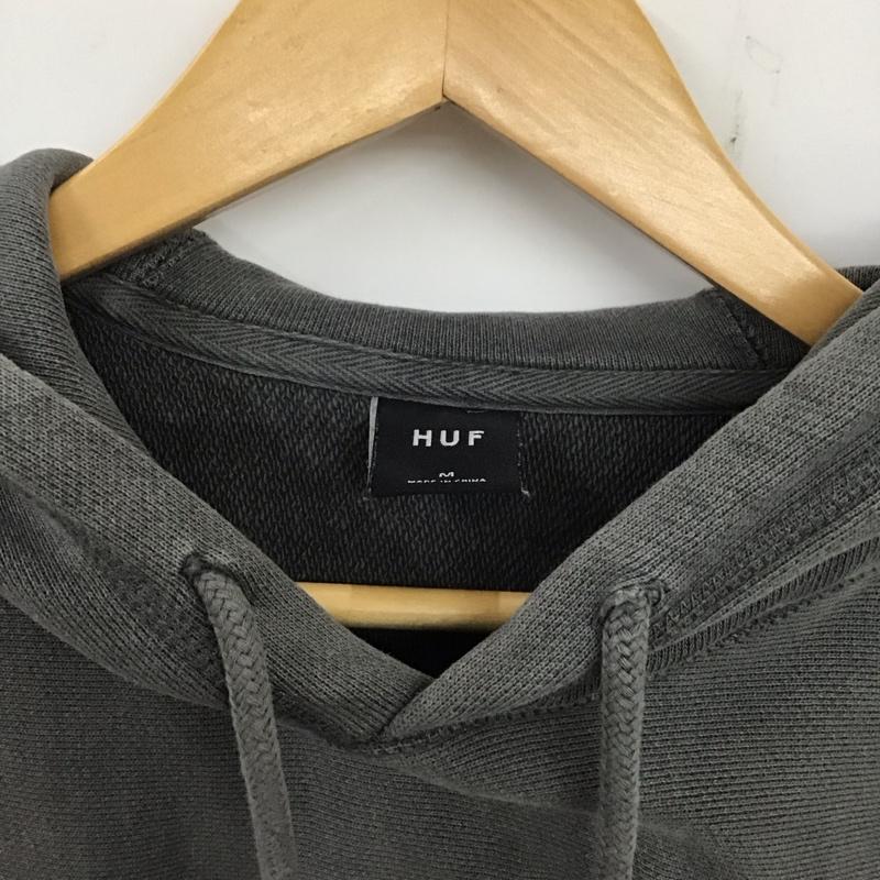 ハフ HUF パーカー 長袖 長袖パーカー プルオーバーパーカー スウェット M ロゴ、文字 灰 / グレー /  メンズ USED 古着 中古 10137190
