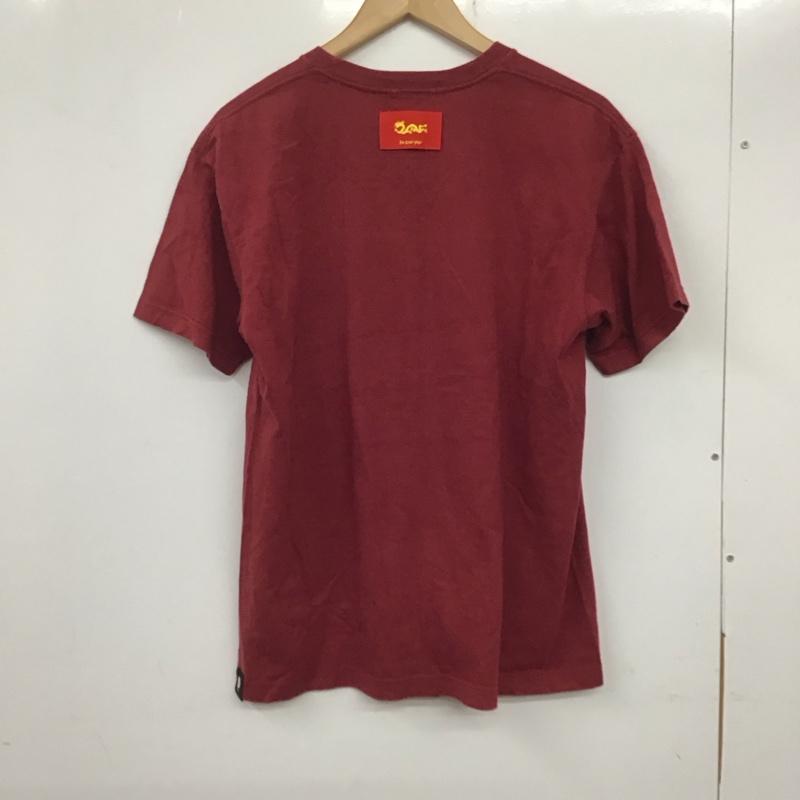 クリームソーダ CREAMSODA Tシャツ 半袖 半袖カットソー プリントTシャツ クルーネックカットソー ロゴ、文字 えんじ / ワインレッド /  メンズ USED 古着 中古 10134074