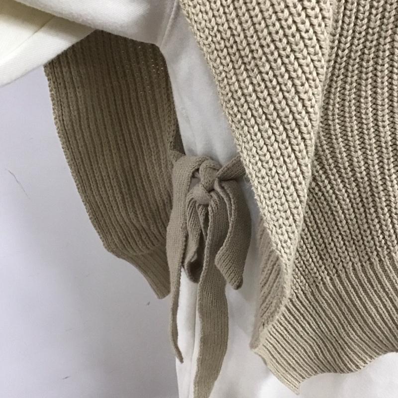 ニコアンド niko and... ワンピース ロングスカート m211sh12sb 長袖ワンピース クルーネックワンピース ロングワンピース M 無地 白 / ホワイト / X ベージュ / ベージュ /  レディース USED 古着 中古 10109009