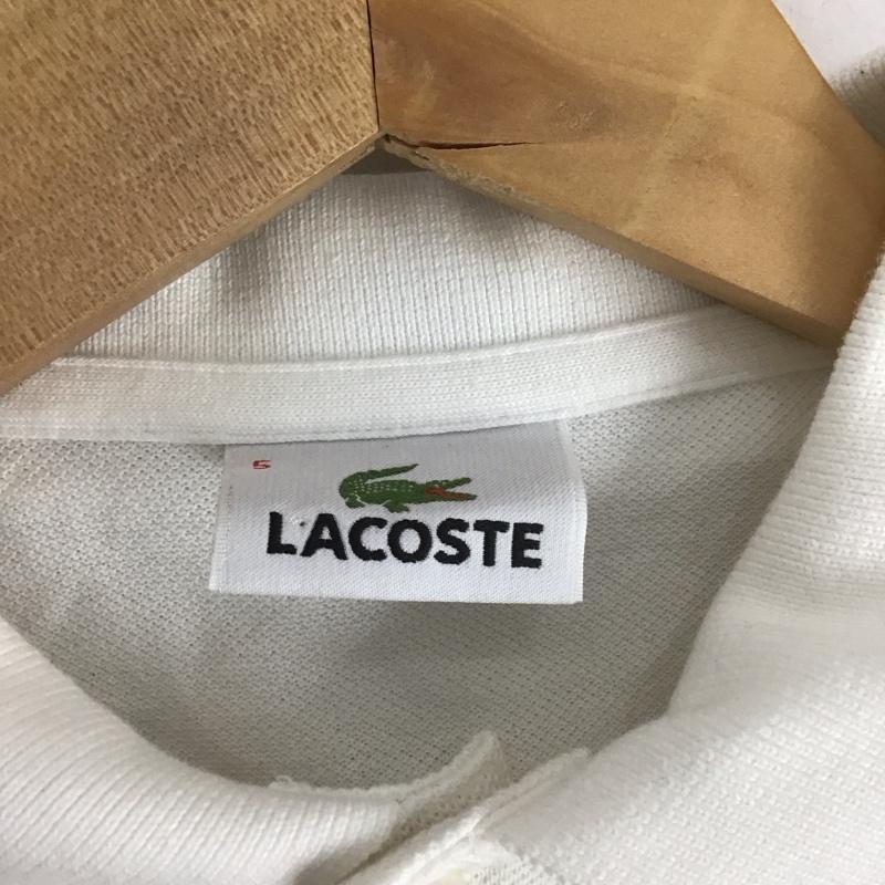 ラコステ LACOSTE ポロシャツ 半袖 5 ロゴ、文字 白 / ホワイト /  メンズ USED 古着 中古 10148248