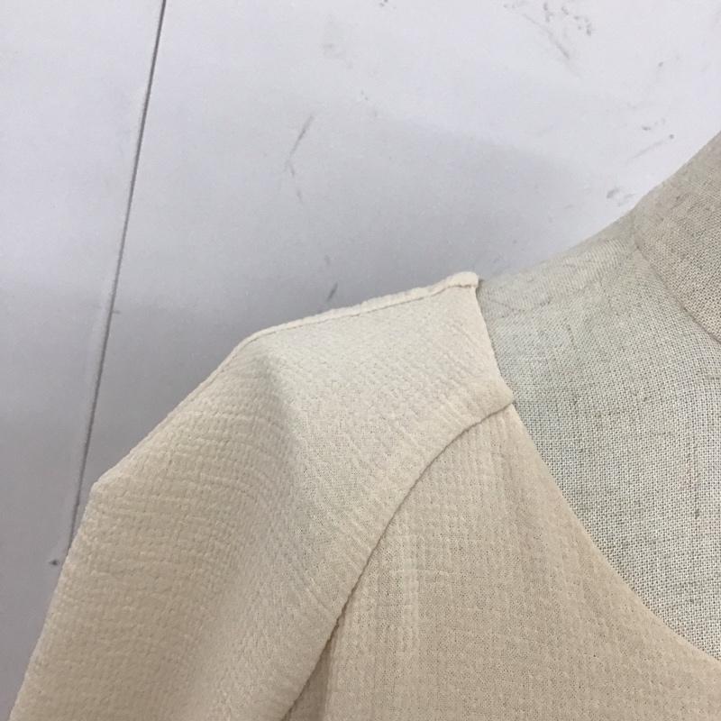ザラベーシック ZARA BASIC ワンピース ひざ丈スカート 長袖 S 無地 アイボリー / アイボリー /  レディース USED 古着 中古 10109479